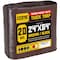 Core Tarps Heavy Duty Tarp, 64 ft L x 0.5 mm H x 24 ft W, 20 Mil, Brown/Black, Polyethylene CT-702-24X64 - alternate 1